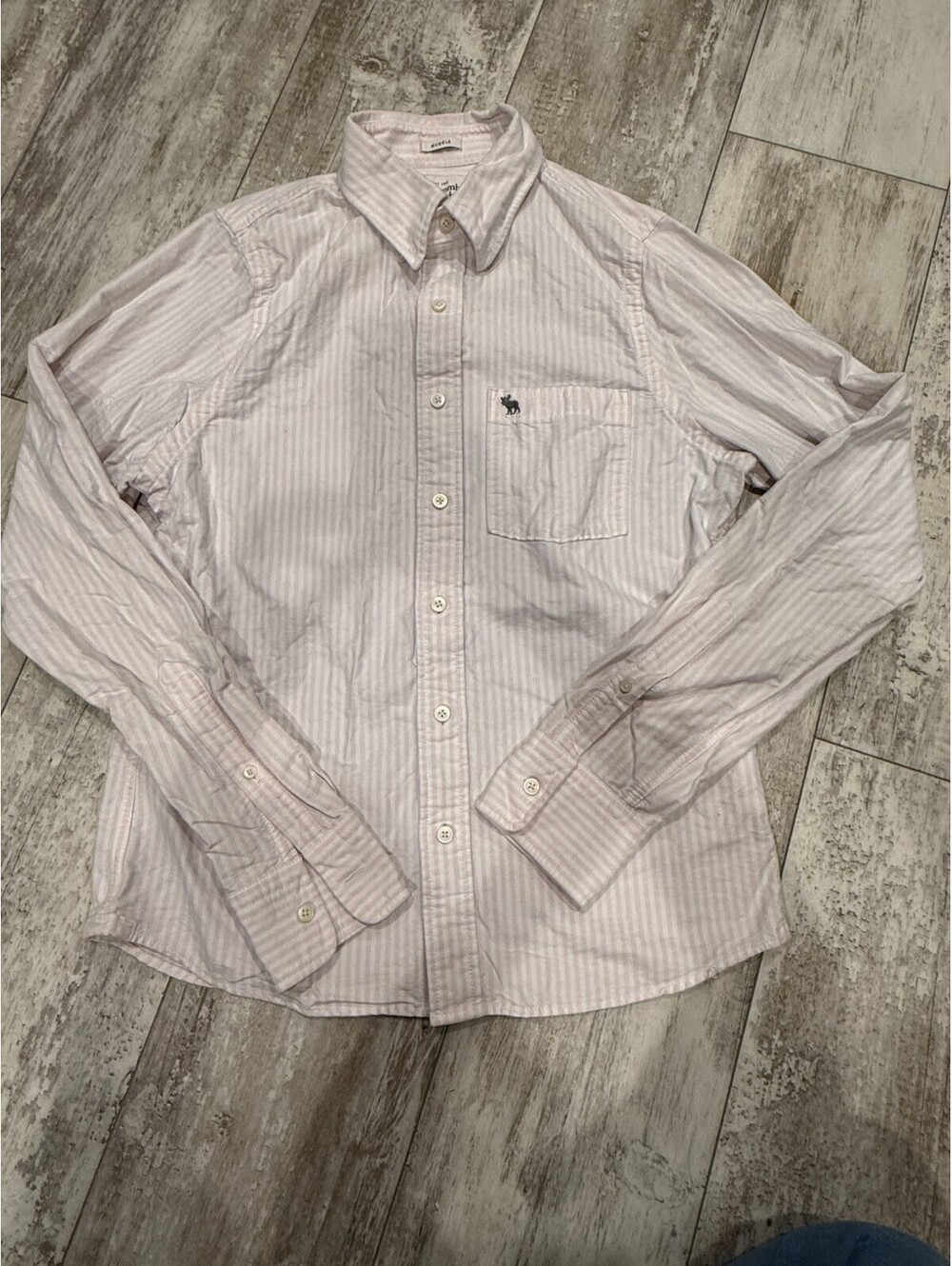 Abercrombie & Fitch Women's Pink Stripe Shirt L